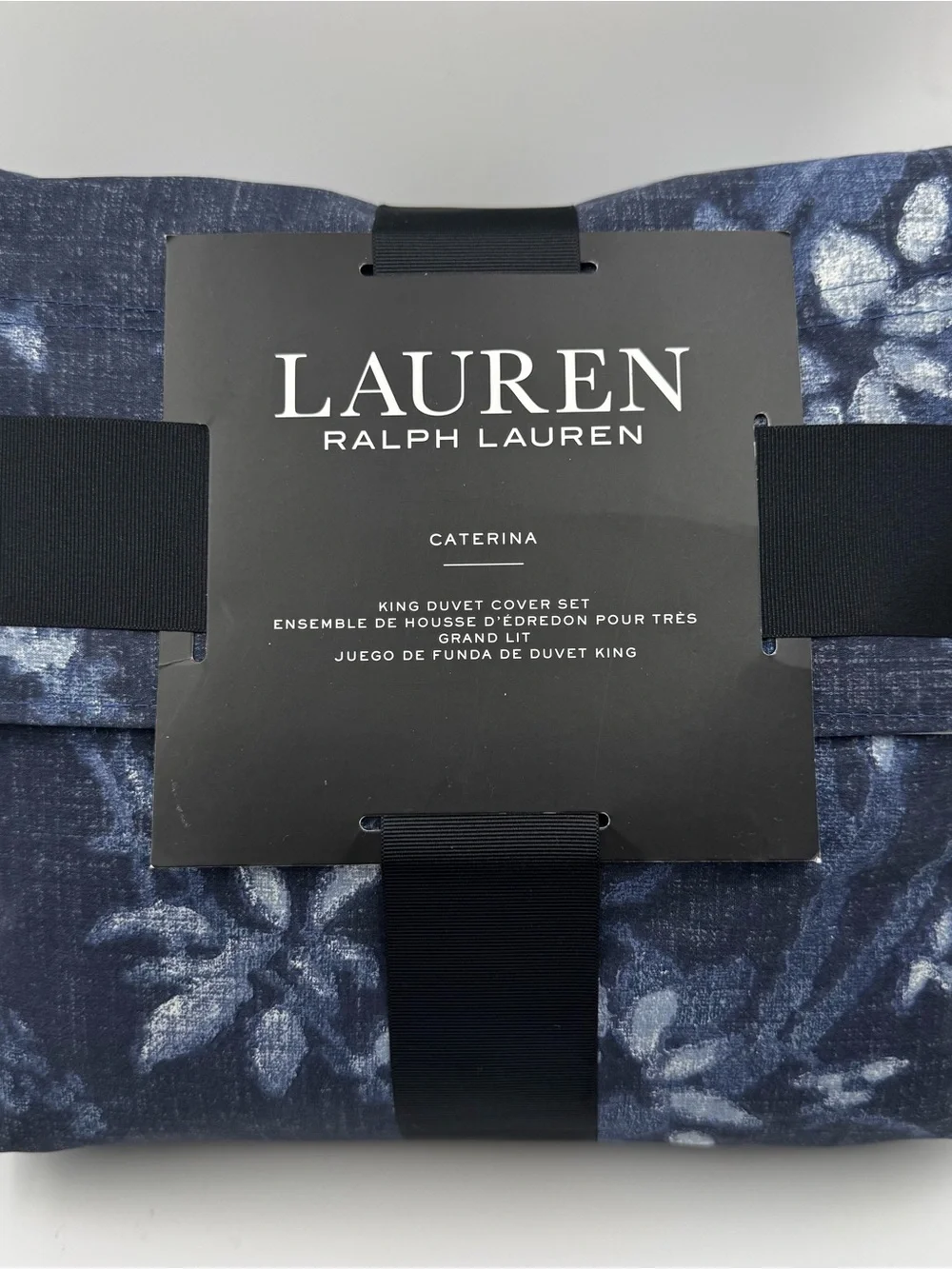 RALPH LAUREN Caterina Reversible 3-Pc Duvet Cover Set King Navy Multi $470